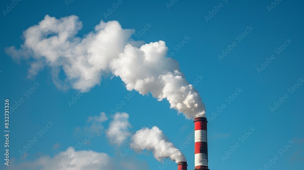 A factory with smokestacks is emitting smoke, indicating industrial fires and smog, impacting both factories and nature. A factory with smokestacks is emitting smoke, indicating industrial fires and smog, impacting both factories and nature.