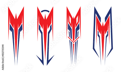 Collection of abstract geometric car wrap racing decals