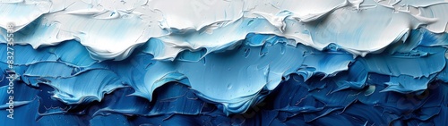 Dynamic abstract background of blue oil paint strokes, can be utilized for printed materials such as brochures, flyers, and business cards. photo