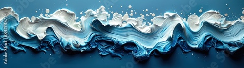 Dynamic abstract background of blue oil paint strokes, can be utilized for printed materials such as brochures, flyers, and business cards. photo