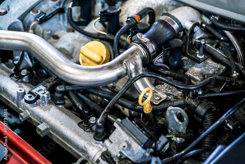Wallpaper Mural Car engine. Gasoline engine and car engine structure during technical inspection Torontodigital.ca