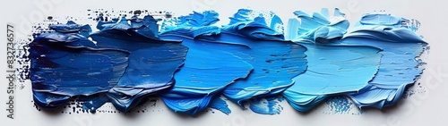 Dynamic abstract background of blue oil paint strokes, can be utilized for printed materials such as brochures, flyers, and business cards. photo