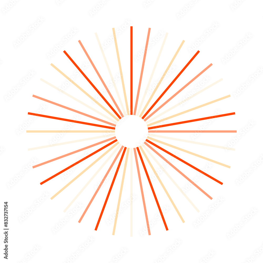 An abstract isolated retro boho sunburst shape design element. An abstract isolated retro boho sunburst shape design element.