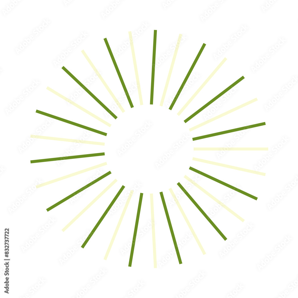 Fototapeta premium An abstract isolated retro boho sunburst shape design element.