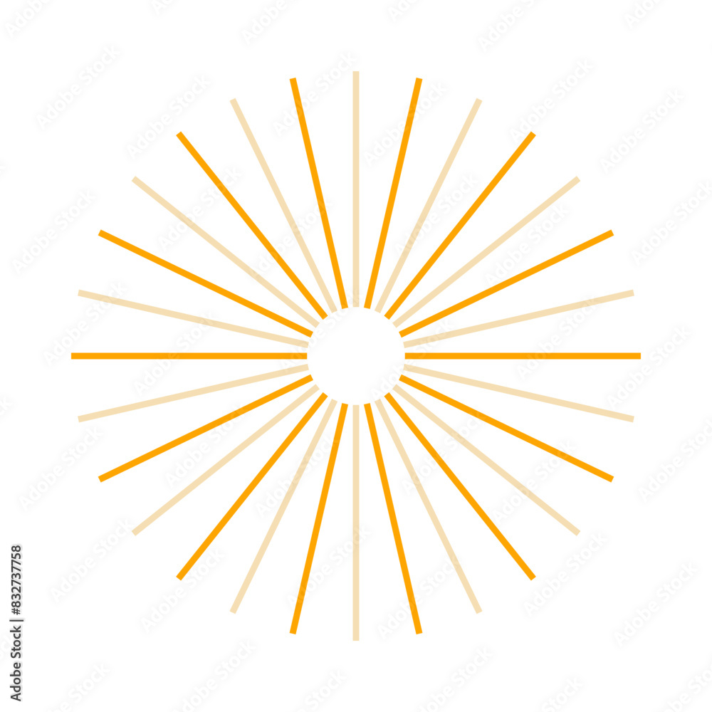 An abstract isolated retro boho sunburst shape design element. An abstract isolated retro boho sunburst shape design element.