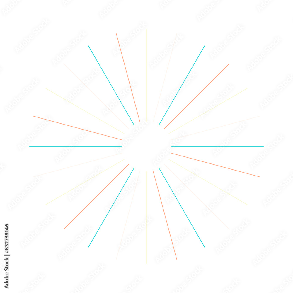 Obraz premium An abstract isolated retro boho sunburst shape design element.