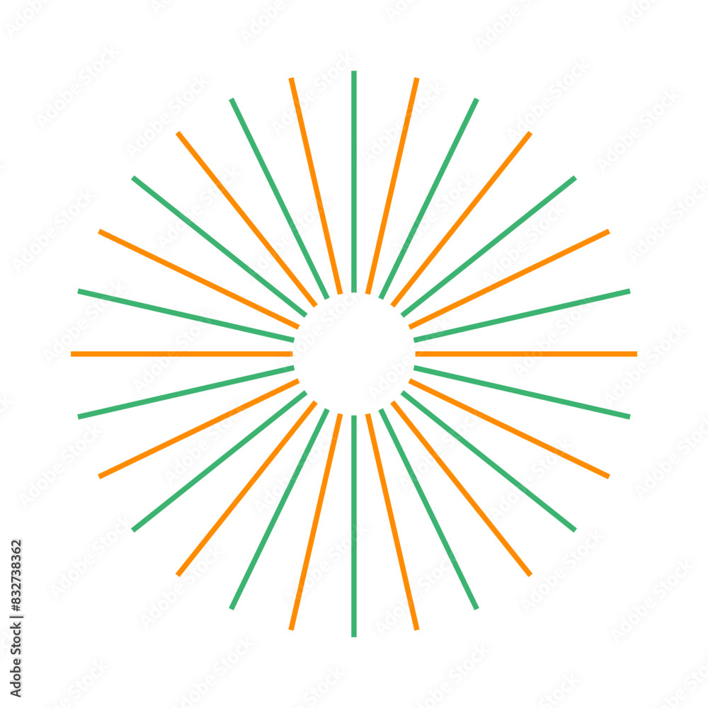 An abstract isolated retro boho sunburst shape design element. An abstract isolated retro boho sunburst shape design element.
