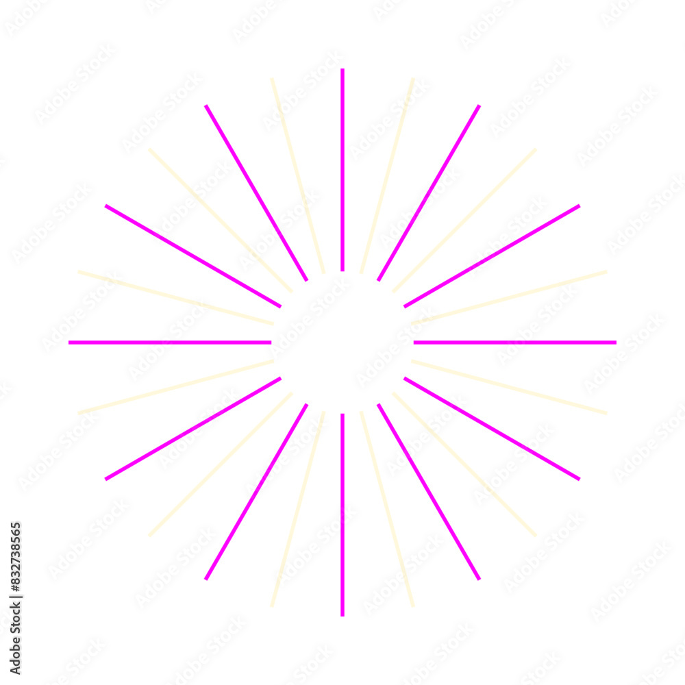 Obraz premium An abstract isolated retro boho sunburst shape design element.