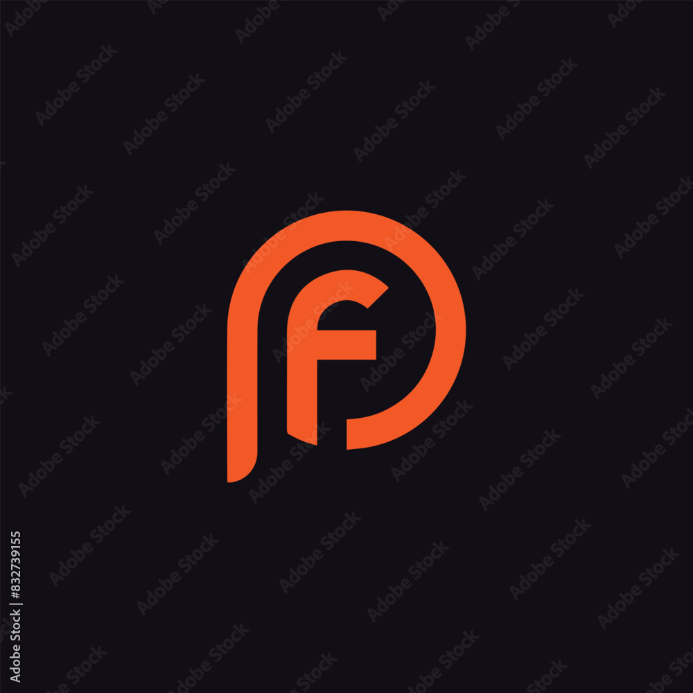 letters pf and fp logo design vector letters pf and fp logo design vector
