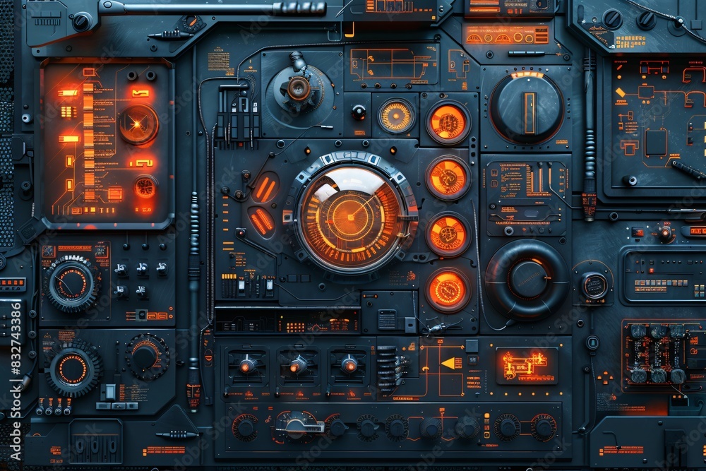 Fototapeta premium Close-up computer panel electronic components