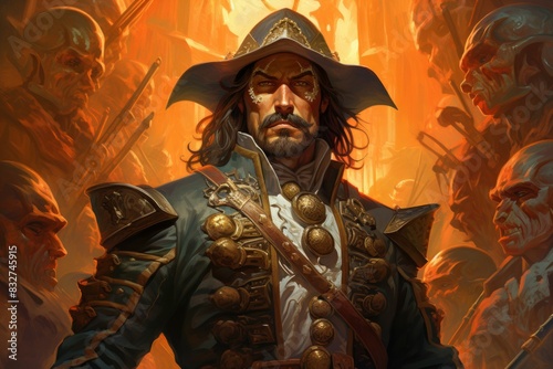 A legendary and feared pirate captain  commanding a crew of cutthroats and plundering the high seas. - Generative AI