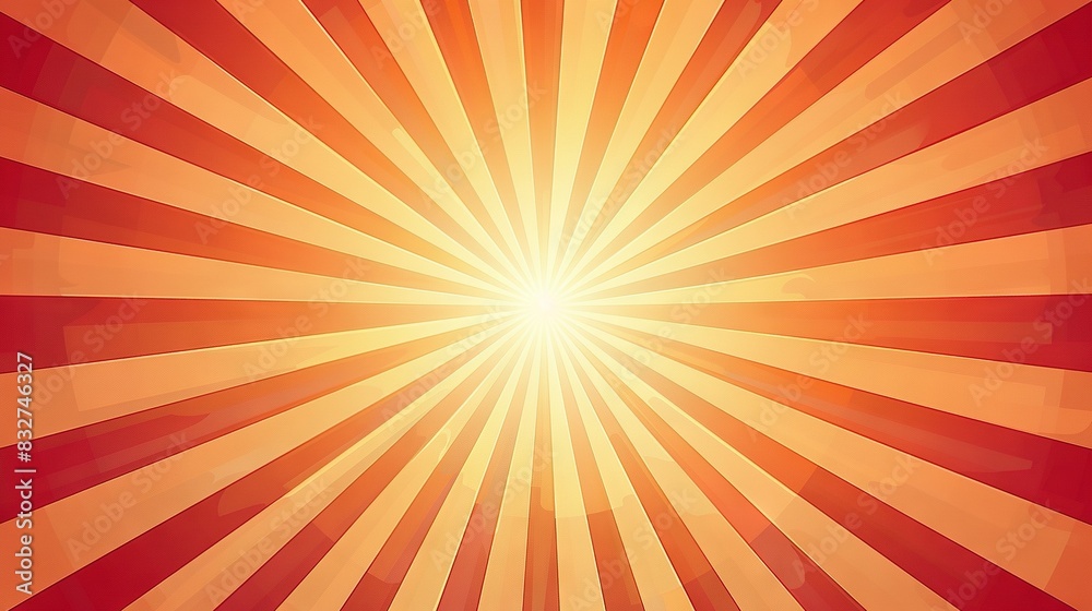 A red and yellow striped background with a sunburst centered in the middle of the image A red and yellow striped background with a sunburst centered in the middle of the image