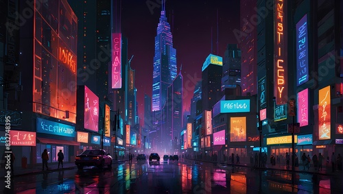 neon lit metaverse of the future 