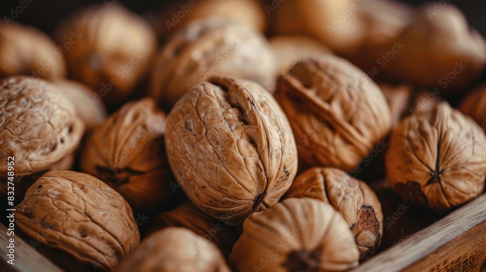 Multiple walnuts Collection of nuts inside a container Nuts texture Multiple walnuts Collection of nuts inside a container Nuts texture