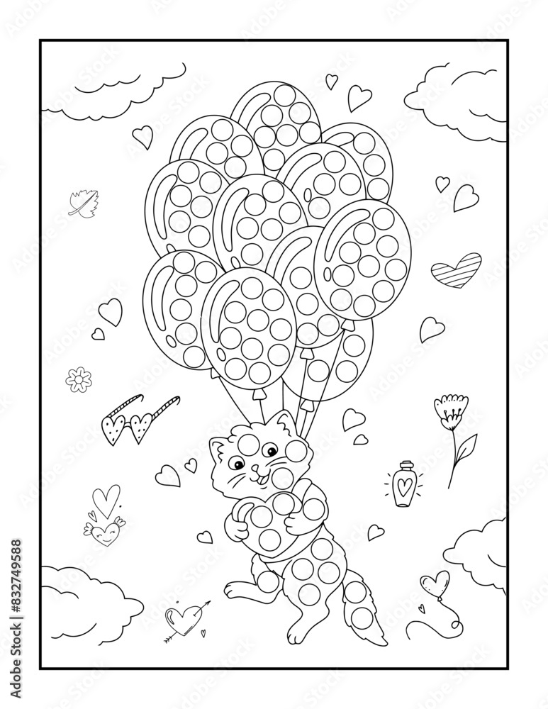 Valentine's Day Dot Marker activity book for coloring page