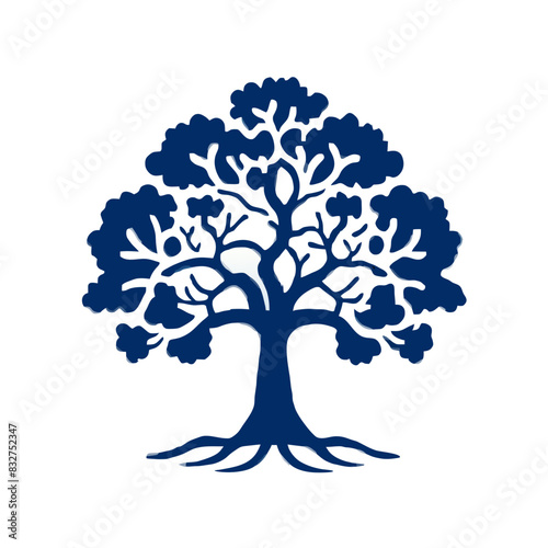 oak tree vector art illustration