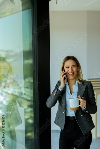Businesswoman enjoying morn...