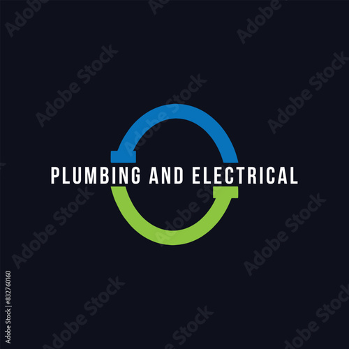 plumbing and electrical fixing logo design vector
