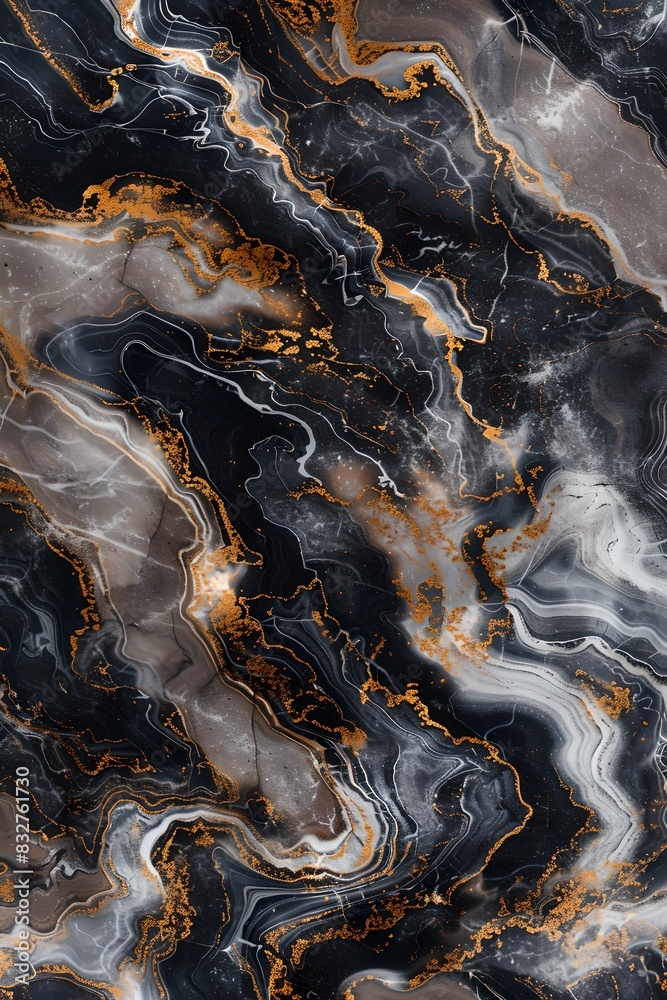 Black, white, and gold marble abstract background. Creative grunge stone texture, art wall backdrop. Design for banner, interior. Polished natural granite Black, white, and gold marble abstract background. Creative grunge stone texture, art wall backdrop. Design for banner, interior. Polished natural granite