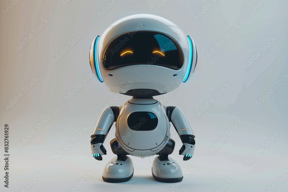 Robot close-up on white background Robot close-up on white background