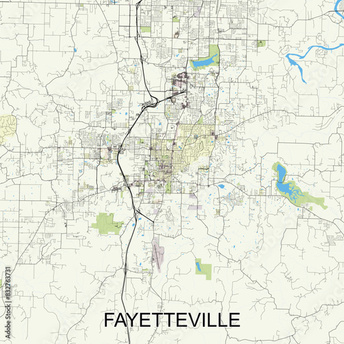 Fayetteville  Arkansas  United States map poster art