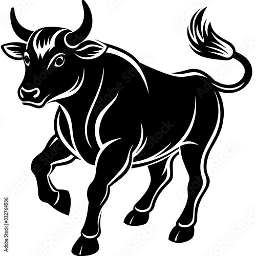 Bull vector art silhouette illustration © ArtfuIInfusion769