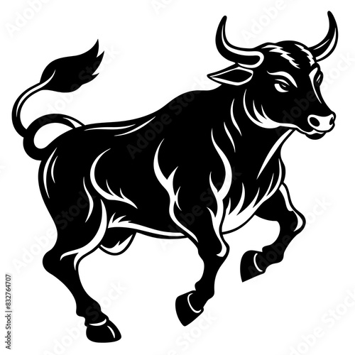 Bull vector art silhouette illustration © ArtfuIInfusion769