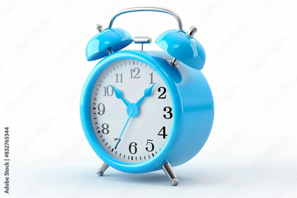 Blue clock on white background Blue clock on white background