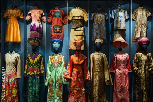 Experience the beauty of diverse traditional attires showcasing the rich tapestry of cultural exchange through clothing.
