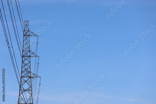 Power line pictures against a clear blue sky. Perfect illustrations for most things in the energy field.