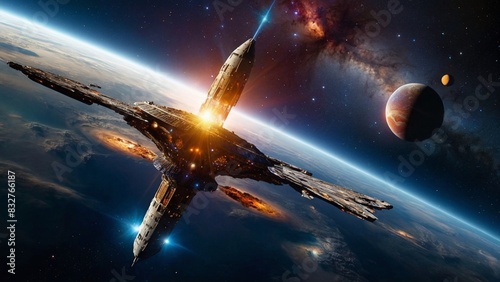 Cosmic Outpost: Space Station Among Stars and Planets