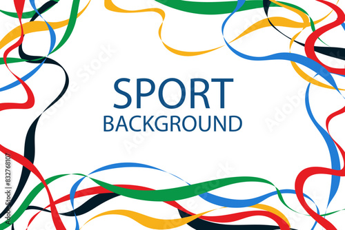 Sports background with colorful wavy stripes. Abstract colorful background with waves