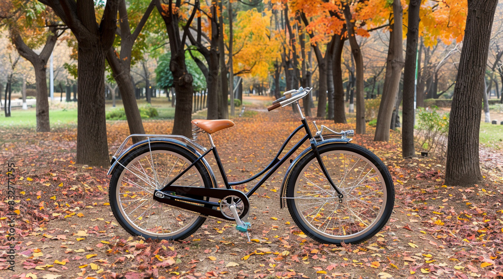Fototapeta premium bicycle in autumn park