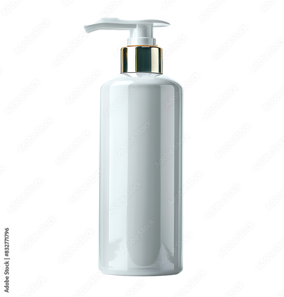Lotion bottle on transparent isolated background