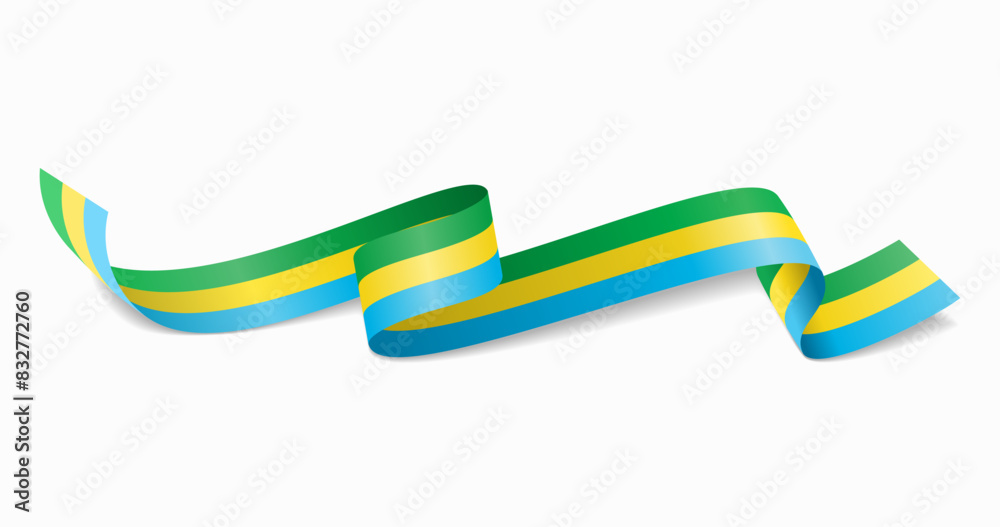 Gabon flag wavy abstract background. Vector illustration. Gabon flag wavy abstract background. Vector illustration.