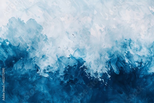 Abstract blue watercolor background with brush strokes, blue and white color palette Generative AI © SKIMP Art