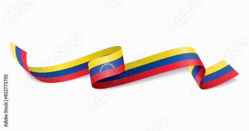 Venezuelan flag wavy abstract background. Vector illustration.