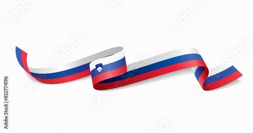 Slovenian flag wavy abstract background. Vector illustration.