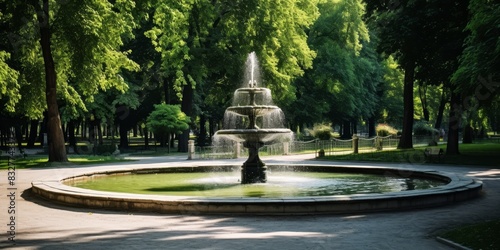fountain in the park Generative AI