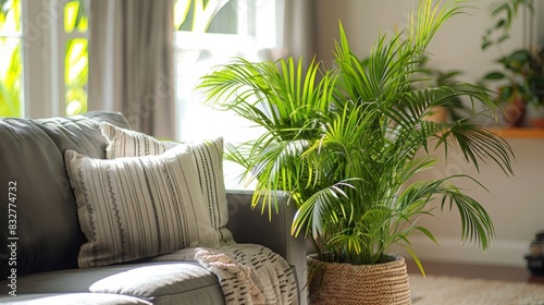 A majestic Areca Palm its vibrant fronds serving as natural air purifiers in any indoor space.
