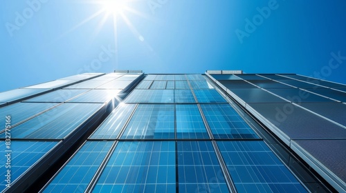 An impressive building powered by the sun serving as a symbol of environmental responsibility and progress.