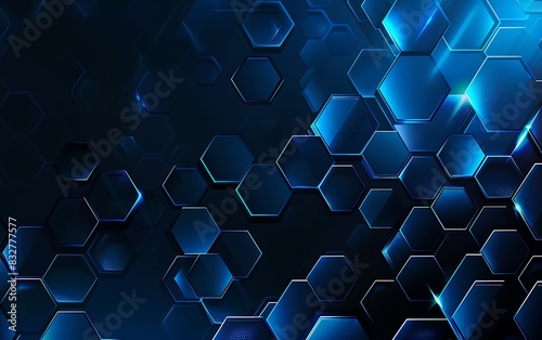 Abstract blue hexagon pattern on a technology background as a vector illustration in the style 
