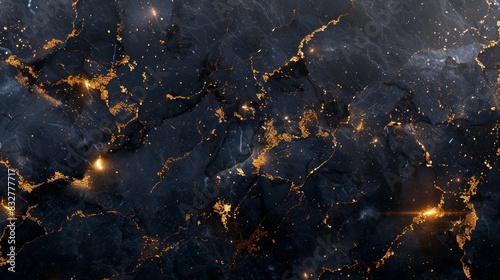 A moody marble background with deep indigo veins and gold foil accents, creating a luxurious night sky effect. photo