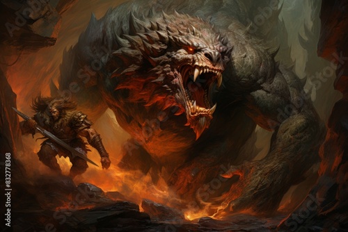 A fearsome and relentless barbarian, harnessing primal rage to overpower opponents. - Generative AI photo