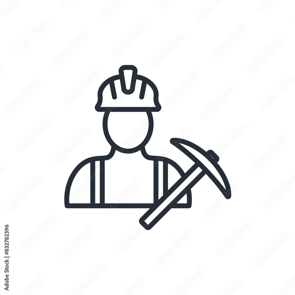man miner icon. vector.Editable stroke.linear style sign for use web design,logo.Symbol illustration. man miner icon. vector.Editable stroke.linear style sign for use web design,logo.Symbol illustration.
