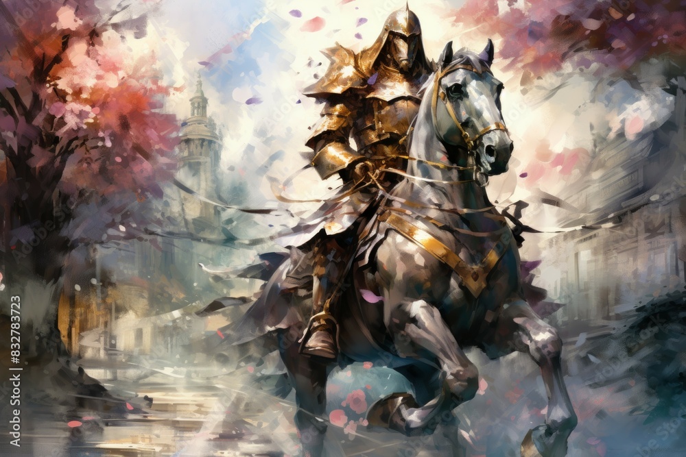 A noble and honorable knight, upholding chivalry and defending the weak. - Generative AI A noble and honorable knight, upholding chivalry and defending the weak. - Generative AI