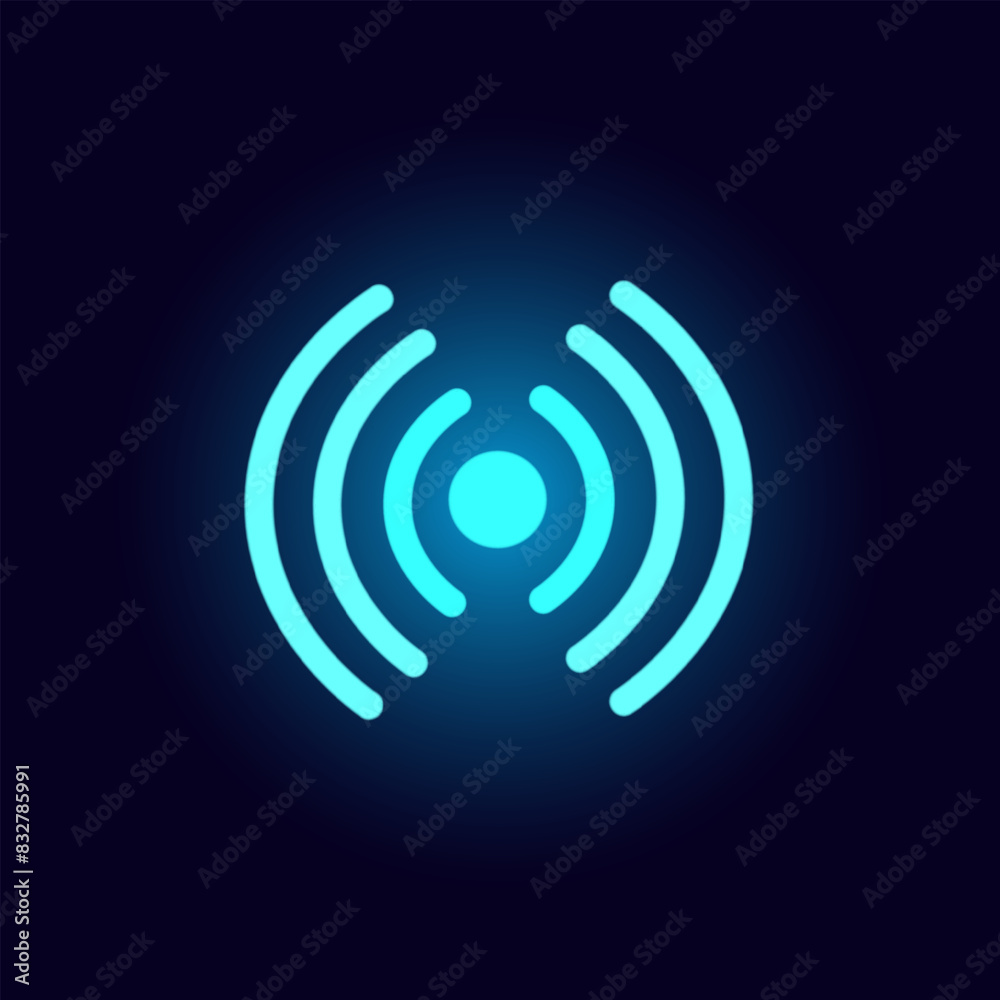 Neon vector illustration Wi-Fi Free vector illustration in blue color. Stylish and modern design, perfect for advertising and informational materials. Neon vector illustration Wi-Fi Free vector illustration in blue color. Stylish and modern design, perfect for advertising and informational materials.