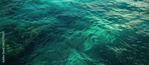 Blue green surface of the ocean.