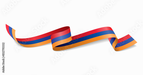 Armenian flag wavy abstract background. Vector illustration.