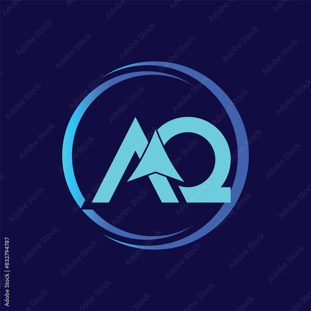 Letter AQ with Arrow Letter AQ with Arrow